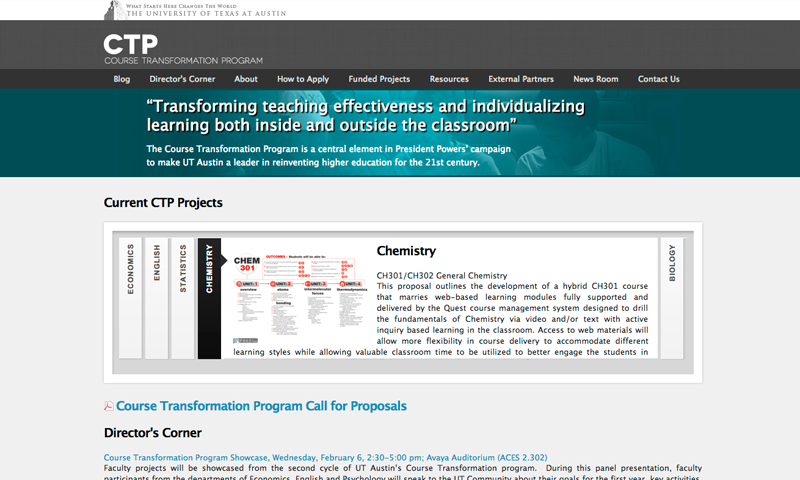 Screenshot of CTP Website